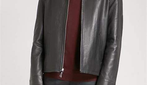 Polo ralph lauren Washed Leather Jacket in Black | Lyst