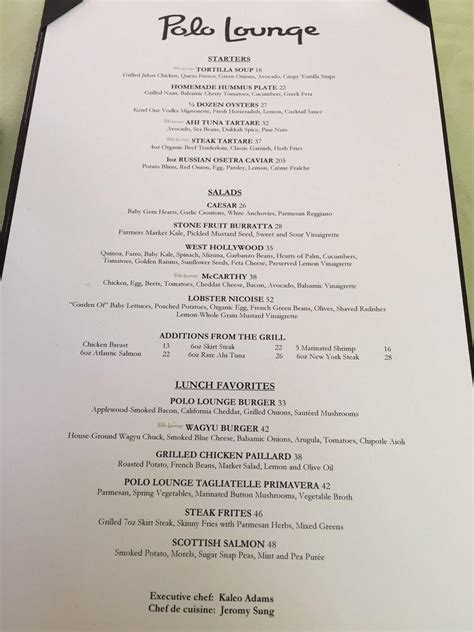 Discover the Ultimate Polo Lounge Experience: Indulge in Our Exquisite Menu