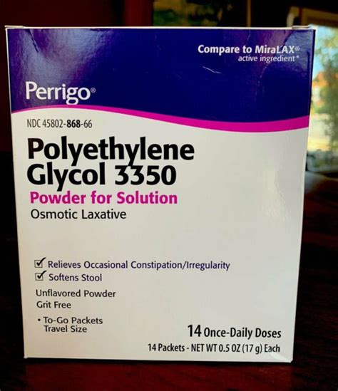polyethylene glycol 3350 17 gram packet