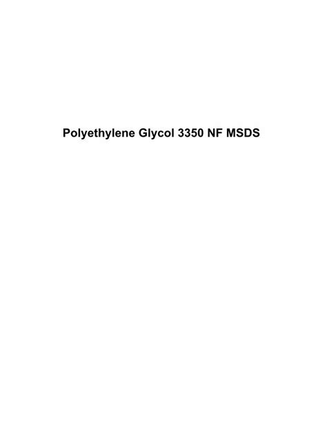 polyethylene glycol 3350 msds