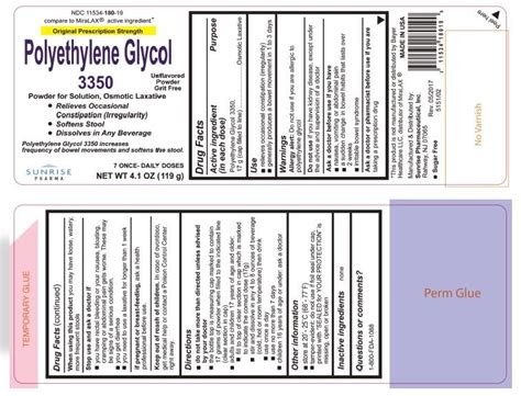 polyethylene glycol package insert