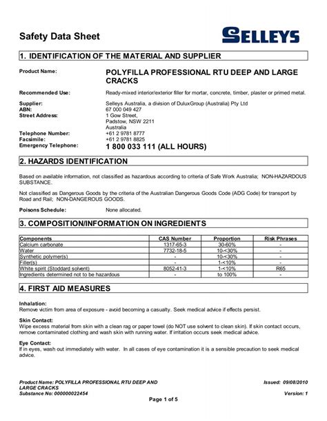 Polyfilla Instructions