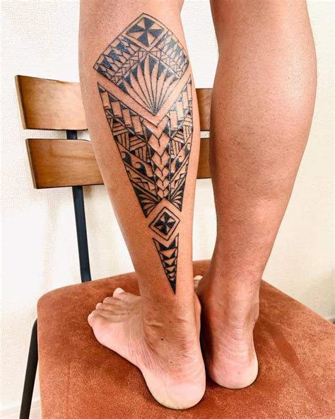 Innovative Polynesian Leg Tattoo Designs Ideas