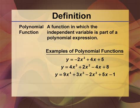 polynomial function definition and examples
