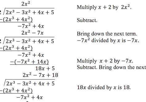 polynomial long division with remainder
