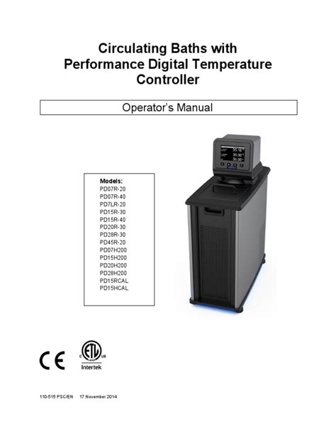 Polyscience Programmable Temperature Controller Manual
