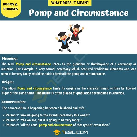 pomp and show meaning in english with example
