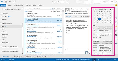 poner calendario en outlook