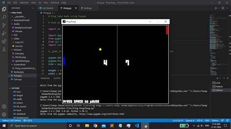 Pong Game Code Pygame