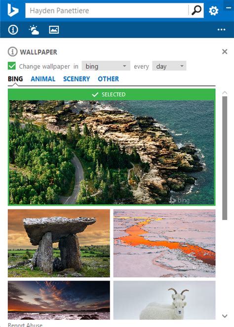 ponow on bing homepage not updated