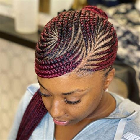 ponytail cornrow braids with swoop