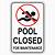 pool closed sign printable