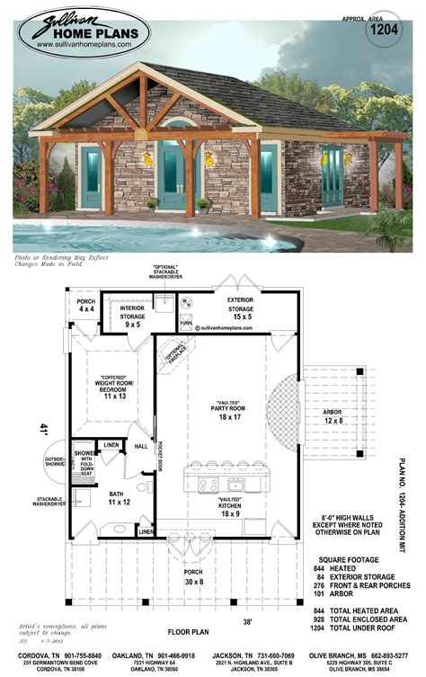 Pool House Guest Cottage Plans Modern Home Plans