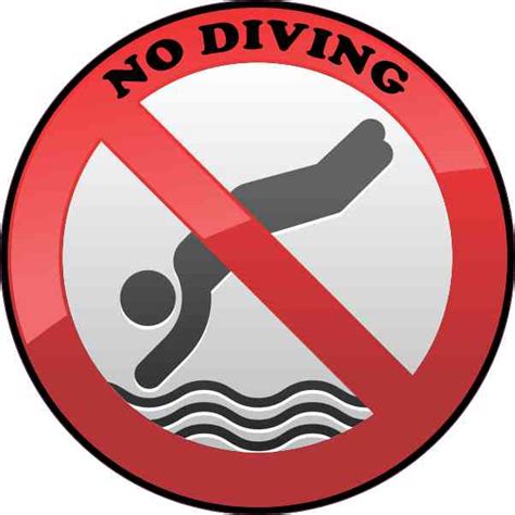 pool no diving stickers