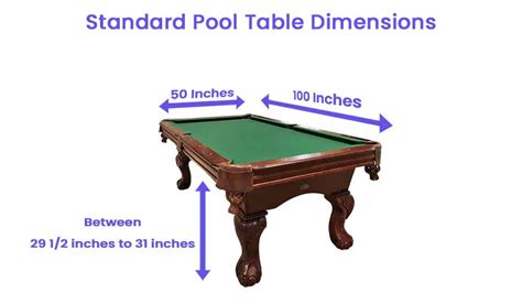 Pool Table Standard Size Metric