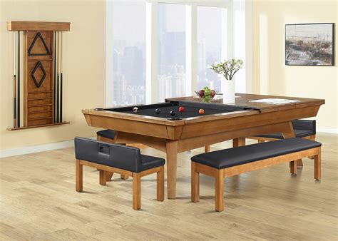 Pool Table With Top And Benches