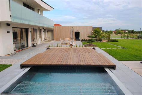 Pooldeck mit WPC Holz Poolabdeckung, Überdachung selber bauen, Wpc holz