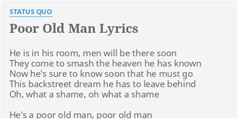 poor old man lyrics