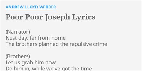 poor poor joseph lyrics