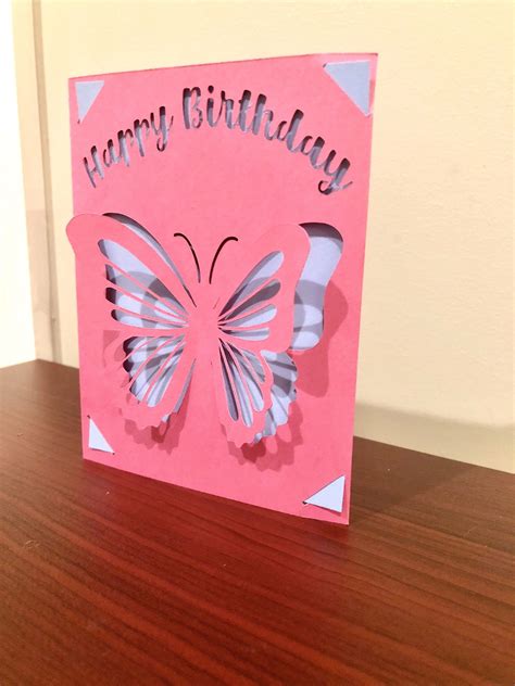 SVG 3D/ pop up Butterfly Birthday card digital download. Etsy