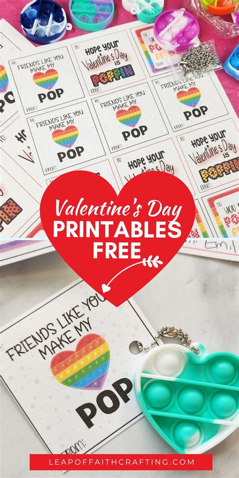 Pop It Printable Valentines