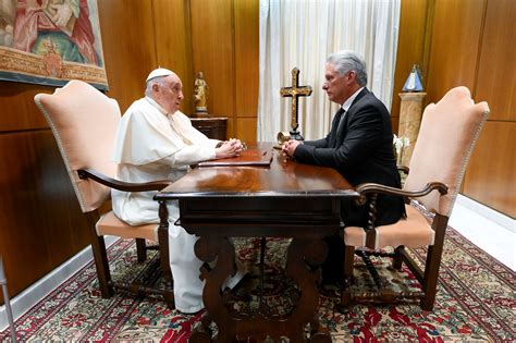 pope meets cuban president and church leaders