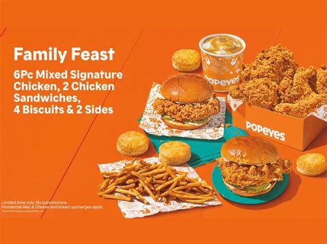 popeyes menu family meals prices in canada
