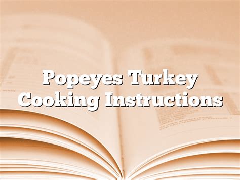 popeyes turkey 2023 instructions