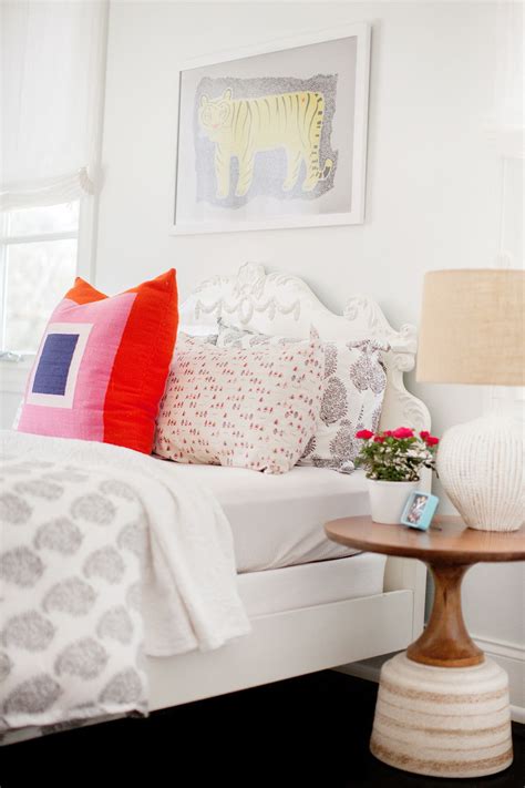 Pops of color in bedroom