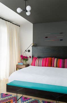 Pops of color in grey bedroom
