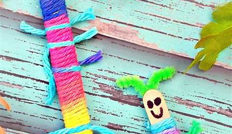 Popsicle Stick Caterpillar Craft Easy Yarnwrapped Kids Activities Blog