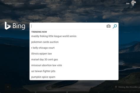 popular now on bing as a result of the world