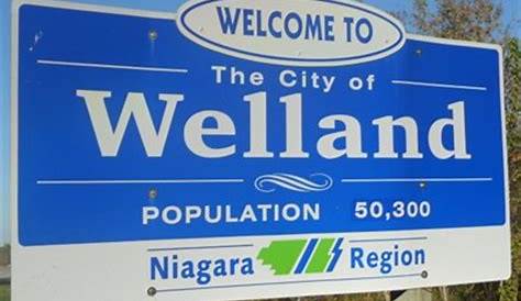 Rich detailed vector area map of Welland, Ontario, Canada. Map template