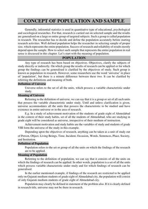 population and sampling in research example pdf