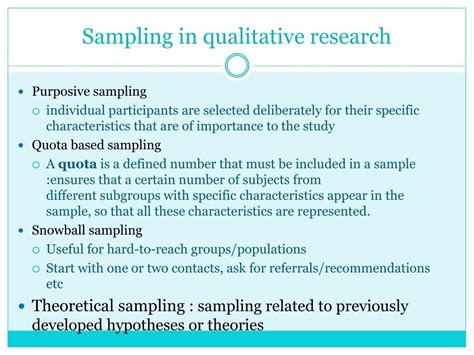 population and sampling in research example qualitative