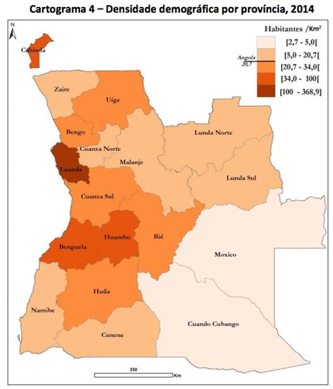 population density of angola