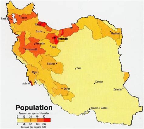 population distribution of iran