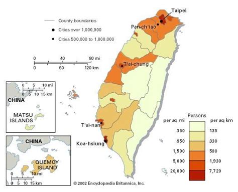 population map of taiwan