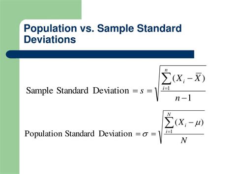 population vs standard deviation