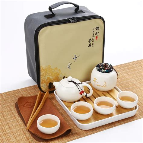 porcelain travel tea set