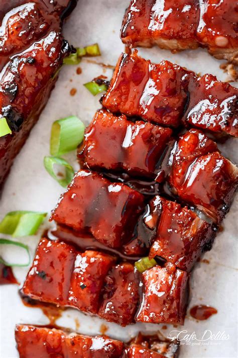 Sticky Chinese Barbecue Pork Belly (Char Siu) Cafe Delites