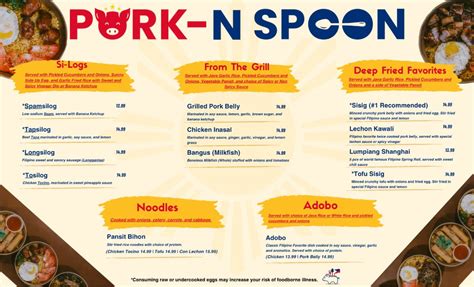 pork and spoon menu