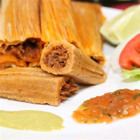 pork tamales with red chile sauce