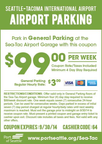 Seattle Airport Parking Discounts SeaTac Parking Coupons