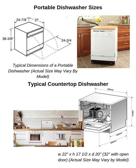 portable dishwasher sizes