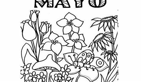 Bonitos dibujos para pintar del mes de Mayo | Colorear imágenes