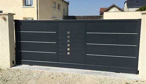 Edla portail coulissant 350x180 cm anthracite Hubo