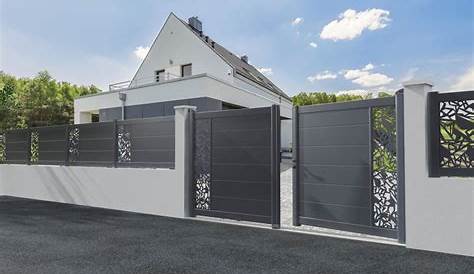 Portail de clôture en aluminium pour cette maison moderne