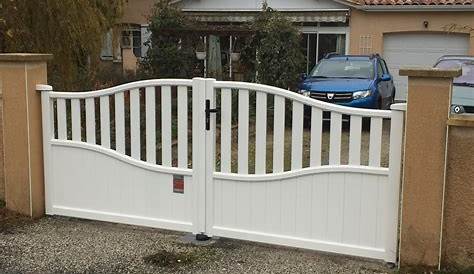 Portail battant aluminium Florenca blanc, l.350 x H.120