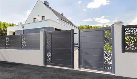 Portail asymétrique en aluminium Entrée maison moderne